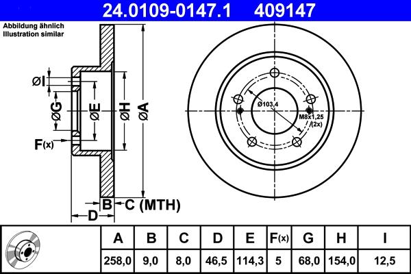 ATE 24.0109-0147.1 - Kočioni disk www.molydon.hr