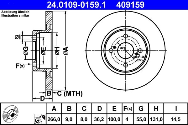 ATE 24.0109-0159.1 - Kočioni disk www.molydon.hr