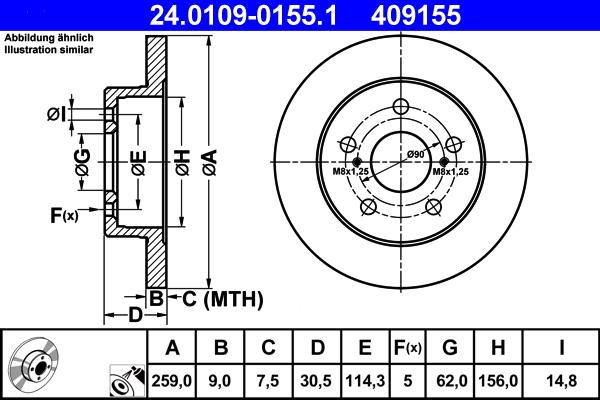 ATE 24.0109-0155.1 - Kočioni disk www.molydon.hr