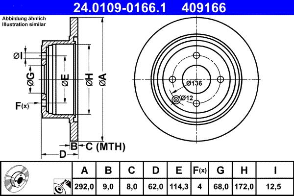 ATE 24.0109-0166.1 - Kočioni disk www.molydon.hr