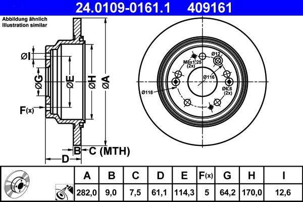 ATE 24.0109-0161.1 - Kočioni disk www.molydon.hr