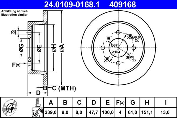 ATE 24.0109-0168.1 - Kočioni disk www.molydon.hr