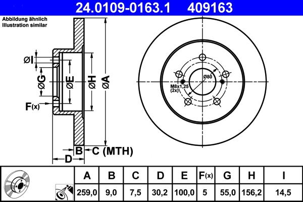 ATE 24.0109-0163.1 - Kočioni disk www.molydon.hr