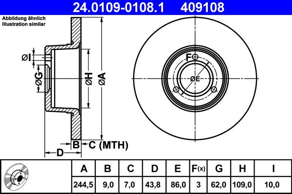 ATE 24.0109-0108.1 - Kočioni disk www.molydon.hr