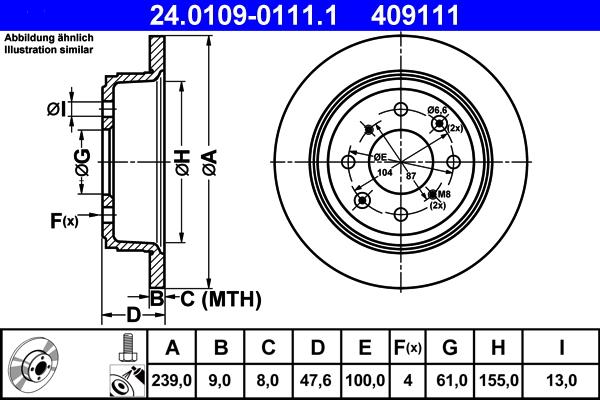 ATE 24.0109-0111.1 - Kočioni disk www.molydon.hr