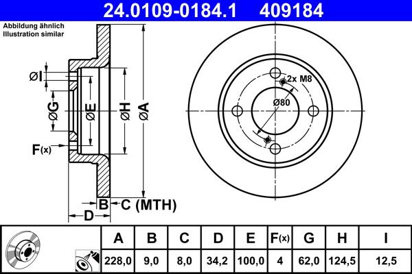 ATE 24.0109-0184.1 - Kočioni disk www.molydon.hr