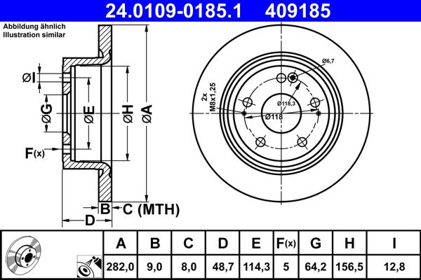 ATE 24.0109-0185.1 - Kočioni disk www.molydon.hr