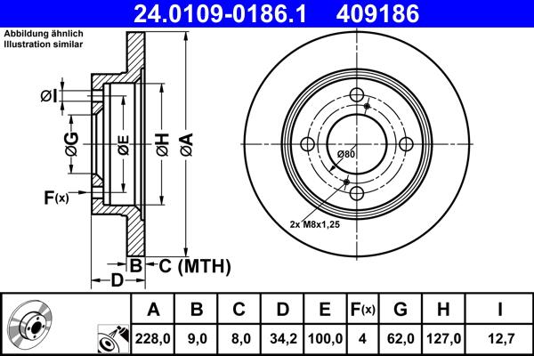 ATE 24.0109-0186.1 - Kočioni disk www.molydon.hr