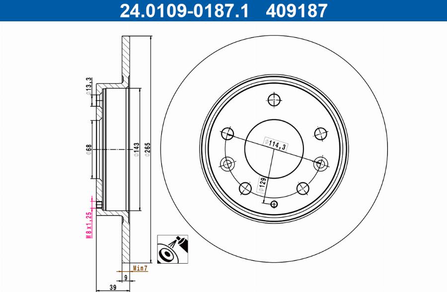 ATE 24.0109-0187.1 - Kočioni disk www.molydon.hr