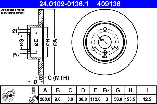 ATE 24.0109-0136.1 - Kočioni disk www.molydon.hr