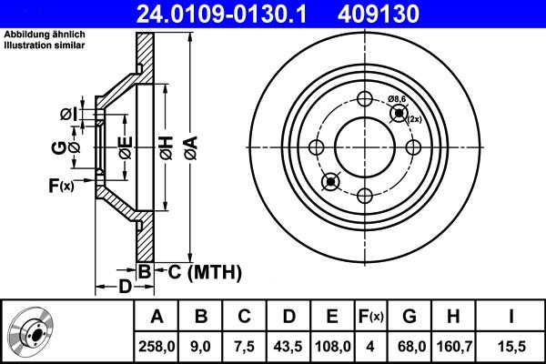 ATE 24.0109-0130.1 - Kočioni disk www.molydon.hr