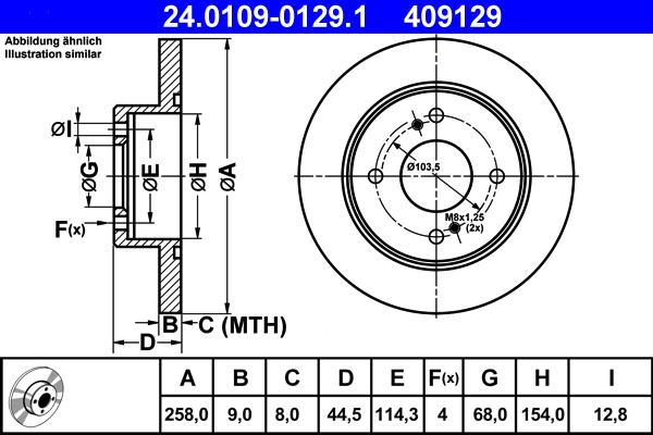 ATE 24.0109-0129.1 - Kočioni disk www.molydon.hr