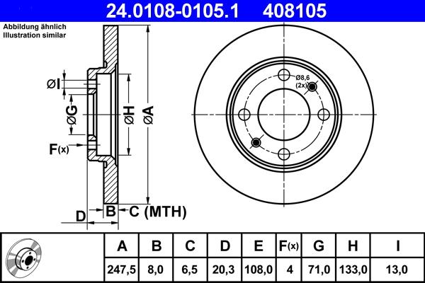 ATE 24.0108-0105.1 - Kočioni disk www.molydon.hr