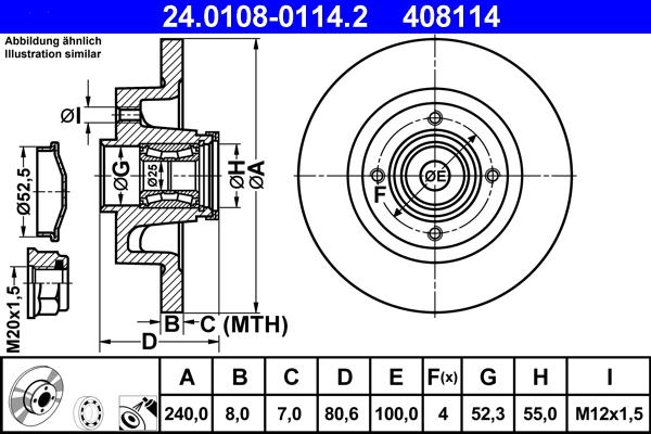 ATE 24.0108-0114.2 - Kočioni disk www.molydon.hr