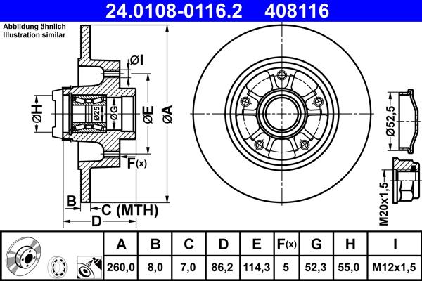 ATE 24.0108-0116.2 - Kočioni disk www.molydon.hr