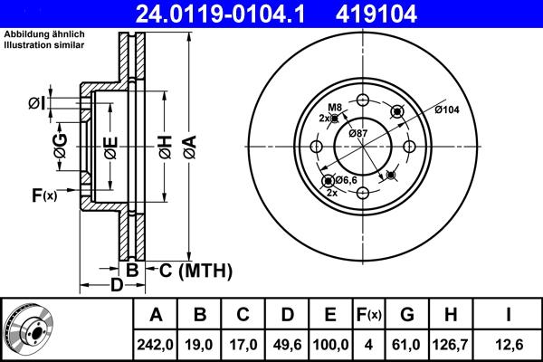 ATE 24.0119-0104.1 - Kočioni disk www.molydon.hr