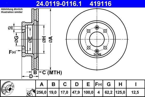 ATE 24.0119-0116.1 - Kočioni disk www.molydon.hr