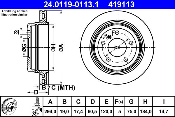 ATE 24.0119-0113.1 - Kočioni disk www.molydon.hr