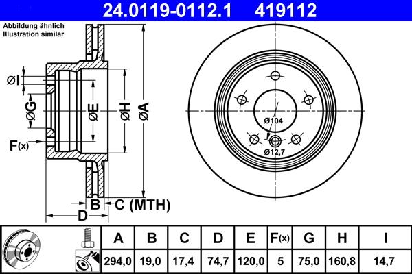 ATE 24.0119-0112.1 - Kočioni disk www.molydon.hr