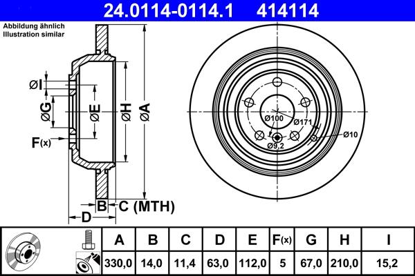 ATE 24.0114-0114.1 - Kočioni disk www.molydon.hr