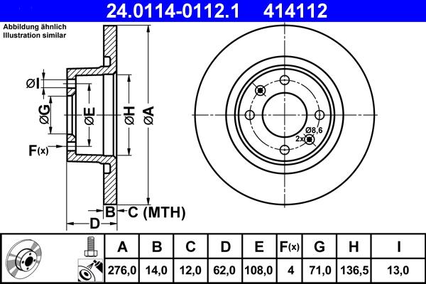 ATE 24.0114-0112.1 - Kočioni disk www.molydon.hr