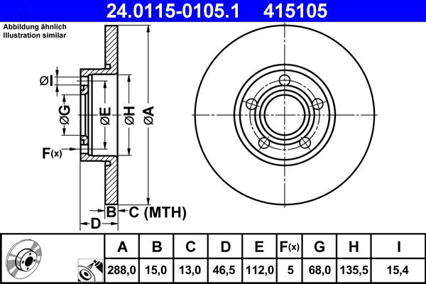 ATE 24.0115-0105.1 - Kočioni disk www.molydon.hr