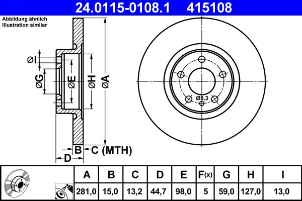 ATE 24.0115-0108.1 - Kočioni disk www.molydon.hr