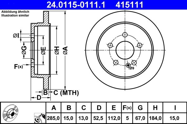 ATE 24.0115-0111.1 - Kočioni disk www.molydon.hr