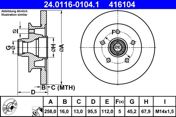 ATE 24.0116-0104.1 - Kočioni disk www.molydon.hr