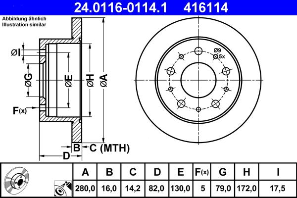 ATE 24.0116-0114.1 - Kočioni disk www.molydon.hr