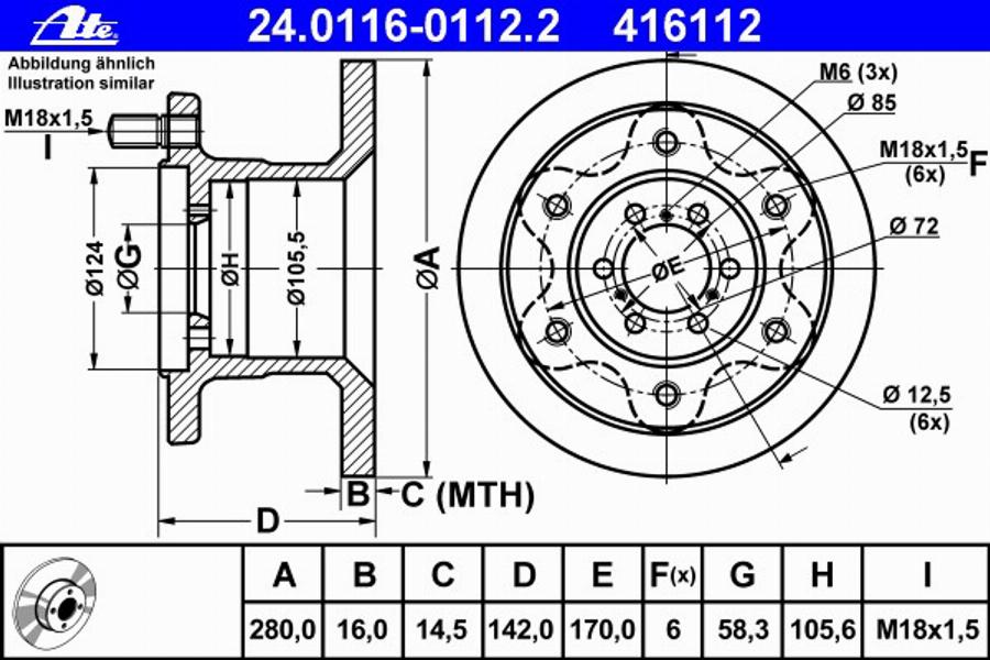 ATE 24 0116 0112 2 - Kočioni disk www.molydon.hr