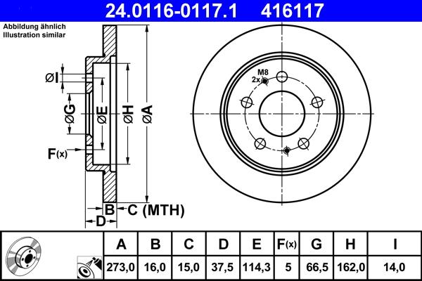 ATE 24.0116-0117.1 - Kočioni disk www.molydon.hr