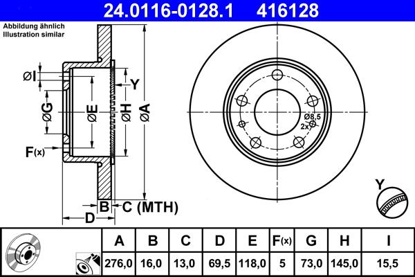 ATE 24.0116-0128.1 - Kočioni disk www.molydon.hr