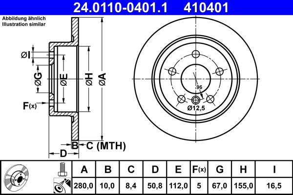 ATE 24.0110-0401.1 - Kočioni disk www.molydon.hr