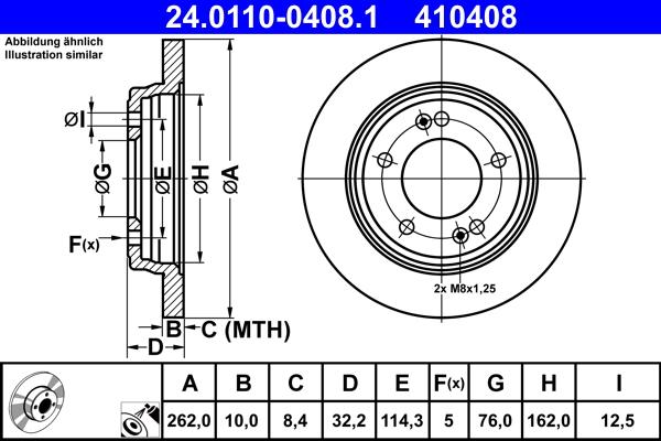 ATE 24.0110-0408.1 - Kočioni disk www.molydon.hr