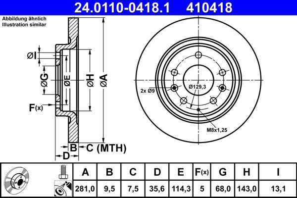 ATE 24.0110-0418.1 - Kočioni disk www.molydon.hr