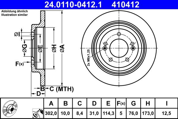 ATE 24.0110-0412.1 - Kočioni disk www.molydon.hr