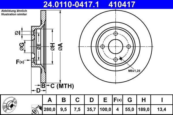 ATE 24.0110-0417.1 - Kočioni disk www.molydon.hr