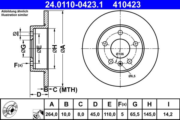 ATE 24.0110-0423.1 - Kočioni disk www.molydon.hr