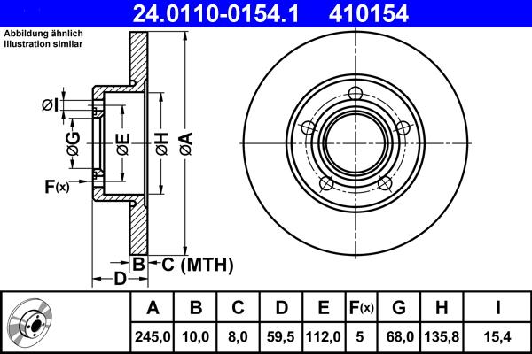 ATE 24.0110-0154.1 - Kočioni disk www.molydon.hr