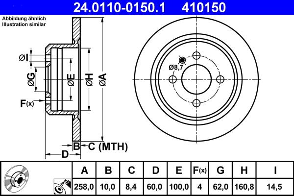 ATE 24.0110-0150.1 - Kočioni disk www.molydon.hr