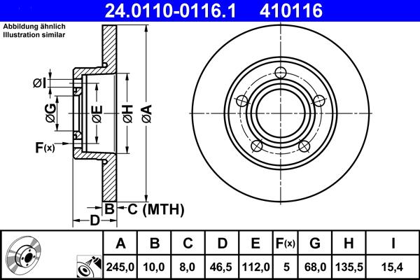 ATE 24.0110-0116.1 - Kočioni disk www.molydon.hr