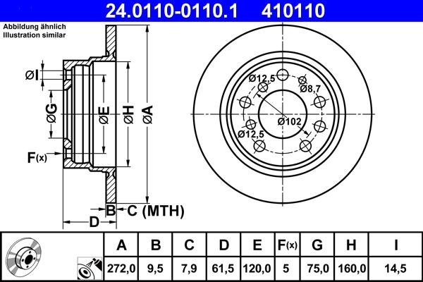 ATE 24.0110-0110.1 - Kočioni disk www.molydon.hr