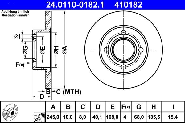 ATE 24.0110-0182.1 - Kočioni disk www.molydon.hr