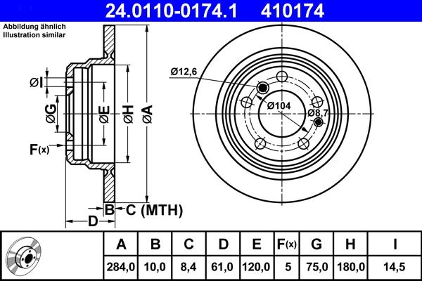 ATE 24.0110-0174.1 - Kočioni disk www.molydon.hr