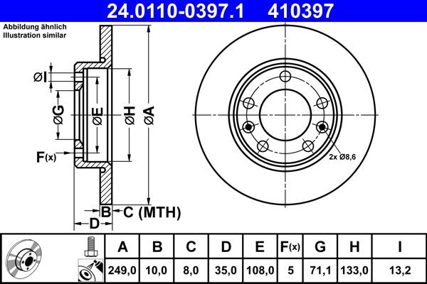 ATE 24.0110-0397.1 - Kočioni disk www.molydon.hr