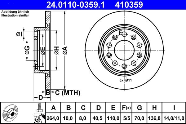 ATE 24.0110-0359.1 - Kočioni disk www.molydon.hr