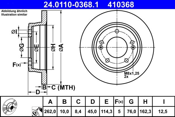 ATE 24.0110-0368.1 - Kočioni disk www.molydon.hr