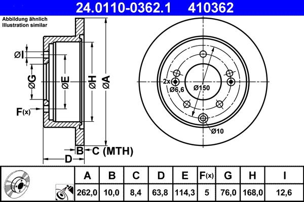 ATE 24.0110-0362.1 - Kočioni disk www.molydon.hr