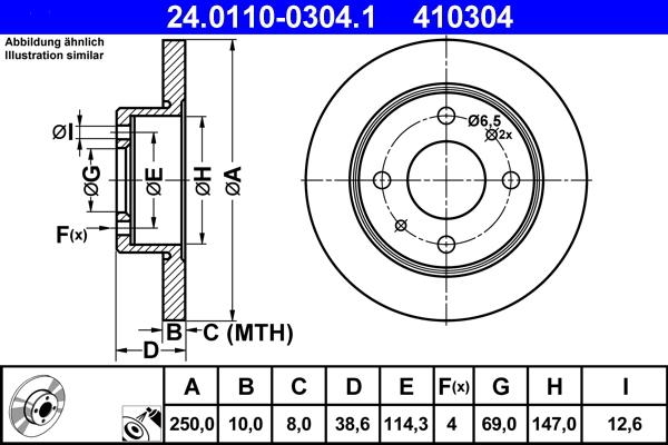 ATE 24.0110-0304.1 - Kočioni disk www.molydon.hr